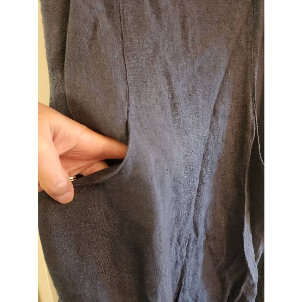 Lina Tomei linen dress size extra small blue - Picture 5 of 8